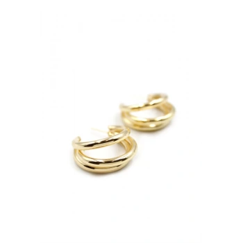 3lü Halka Küpe -Büyük Boy - Altın