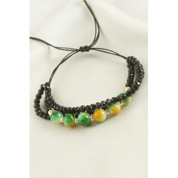 3lü Kristal Boncuk Zincirli Bileklik