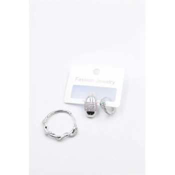 3lü Yılan Küpe - Gümüş