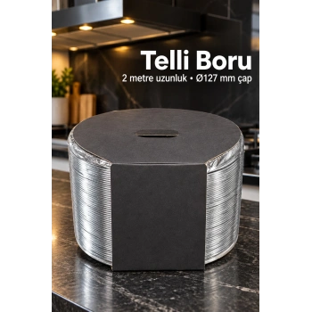 3 Metre Aspiratör Borusu 127 mm Telli Yapı