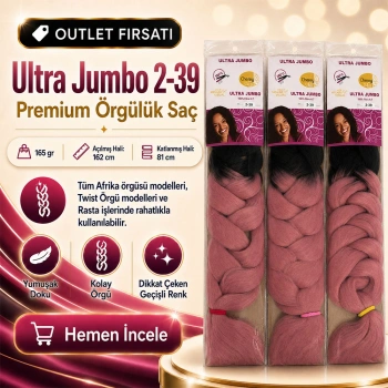 3 Paket - Afrika Örgüsü Ve Rasta İçin Sentetik Ombreli Saç 2-39