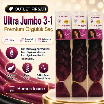 3 Paket - Afrika Örgüsü Ve Rasta İçin Sentetik Ombreli Saç 3-1