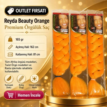 3 Paket - Afrika Örgüsü Ve Rasta İçin Sentetik Saç ORANGE