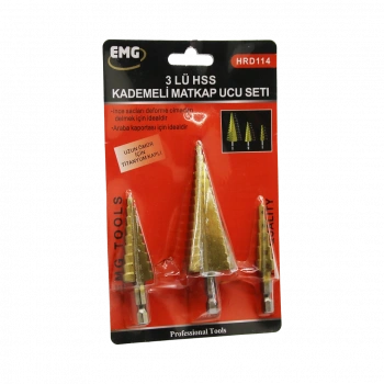 3 PARÇA  HSS KADEMELİ MATKAP UCU SET (4887)
