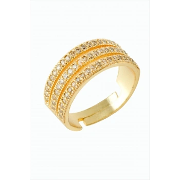 3 Sıra Taşlı Metal Yüzük