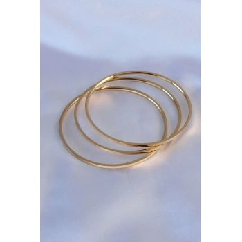 316L Çelik Gold Renk  Ajda Model Kadın 60 mm Bilezik - TJ-BB5360
