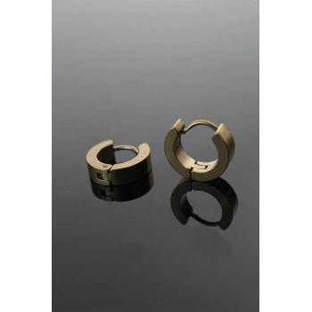 316L Çelik Gold Renk Halka Model Çift Küpe - TJ-EKP252