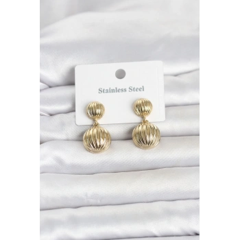 316L Çelik Gold Renk Vintage Model Kadın Küpe TJ-BKP11837