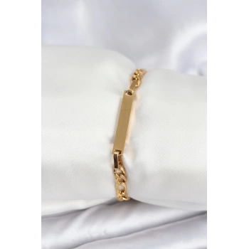 316L Çelik Gold Renk Yazı Yazmaya Uygun Kadın Bileklik - TJ-BB7916