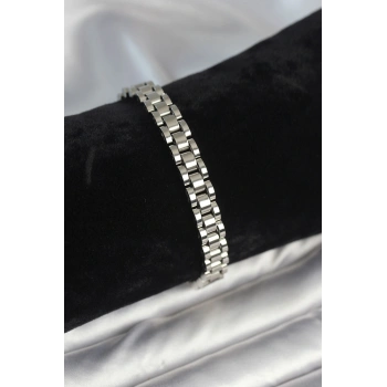 316L Çelik Gümüş Renk 7 mm Kalınlık Erkek Bileklik - TJ-EB3765