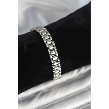 316L Çelik Gümüş Renk 9 mm Kalınlık Erkek Bileklik - TJ-EB3771