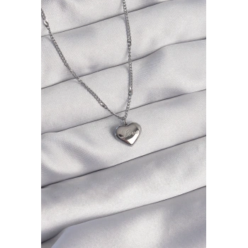 316L Çelik Gümüş Renk Kalp Model Love Kolye - TJ-BKO8932