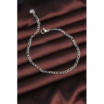 316L Çelik Gümüş Renk Kuş Gözü Erkek Zincir Bileklik - TJ-EB3680