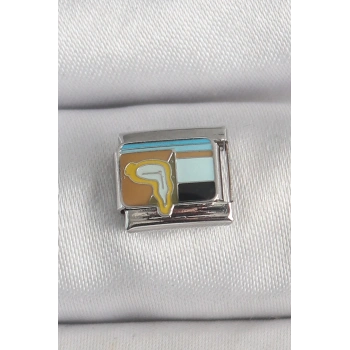 316L Çelik Gümüş Renk Renkli Portre Model Nomination Charm - TJ-BC1394