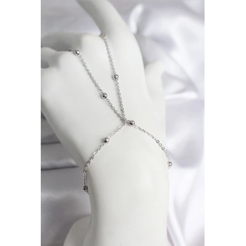 316L Çelik Gümüş Renk Topçuk Zincir Model Kadın Şahmeran - TJ-SN729