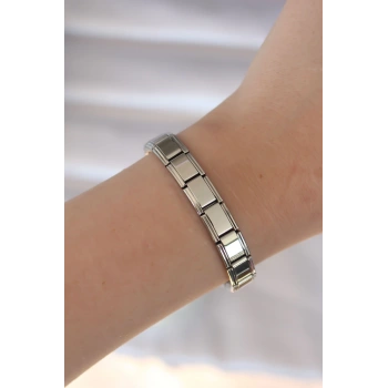 316L Çelik Gümüş Renk Yazısız Nominaition Model Kadın Bileklik - TJ-BB6085