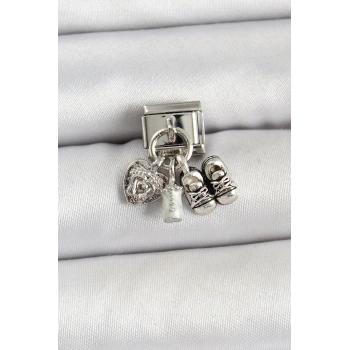 316L Çelik Gümüş Renk Yenidoğan Konsept Nomination Charm - TJ-BC1493