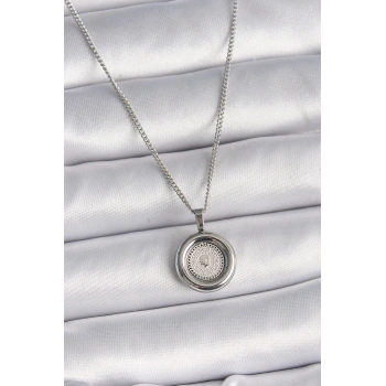 316L Çelik Gümüş Renk Zincir Gümüş Renk Altın Model Kadın Kolye - TJ-BKO9571