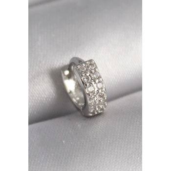 316L Çelik Gümüş Renk Zirkon Taşlı Tragus Piercing - TJ-PR1305