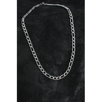 316L Çelik Kalın Figaro Zincir Model Gümüş Renk Erkek Kolye - TJ-ERK1394