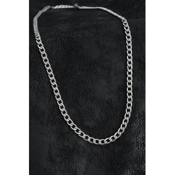 316L Çelik Kalın Klasik Zincir Model Gümüş Renk Erkek Kolye - TJ-ERK1398