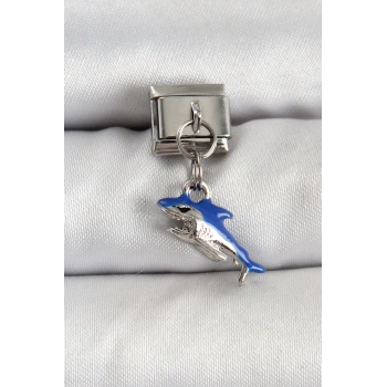 316L Çelik Sallantılı Köpekbalığı Model Gümüş Renk Nomination Charm - TJ-BC1463