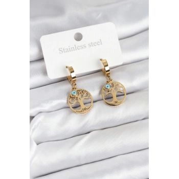 316L Çelik Yaşam Ağacı Model Kadın Küpe - TJ-BKP11229