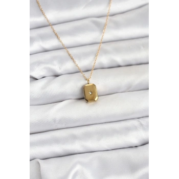 316L Çelik Zincir Gold Renk Minimal Kutup Yıldızı Model Kadın Kolye - TJ-BKO10683