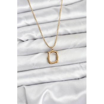 316L Çelik Zincir Gold Renk Model Kadın Kolye - TJ-BKO10688
