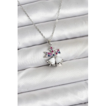 316L Çelik Zincir Gümüş Renk Chirtsmas Bell Model Yılbaşı Temalı Kadın Kolye - TJ-BKO10707