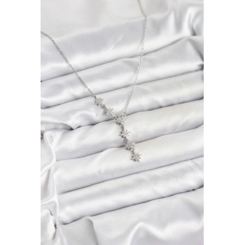 316L Çelik Zincir Gümüş Renk Kutup Yıldızı Model Kadın Kolye - TJ-BKO10665