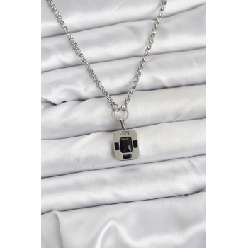 316L Çelik Zincir Gümüş Renk Vintage Model Kadın Kolye - TJ-BKO10686