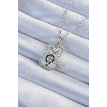 316L Çelik Zincir Gümüş Renk Zirkon Taşlı Minimal Papatya Figürlü Tarot Kolye - TJ-BKO9224