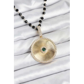 316L Çelik Zincir Kristal Boncuklu Kadın Kolye - TJ-BKO10563