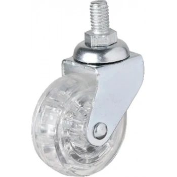 326 - 50x20 Mm Şeffaf Makaralı Vidalı Teker 4 Adet