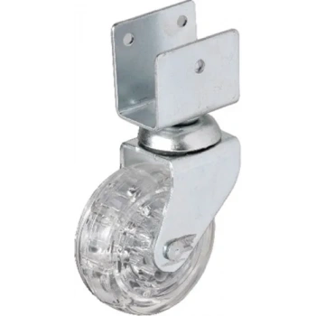 328 - 50x20 Mm Şeffaf Makaralı Kısa U Tablalı Teker 4 Adet