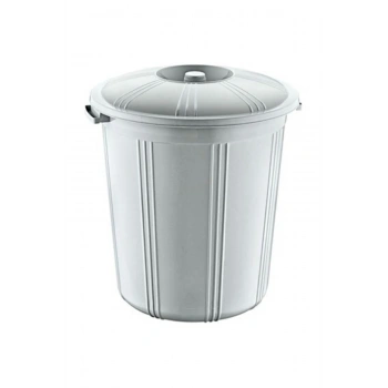 35 Lt Kapaklı Yuvarlak Plastik Büyük Boy Çöp Kovası Su Et Kovası Balkon Kovası Bahçe Kovası Kilitli -55642