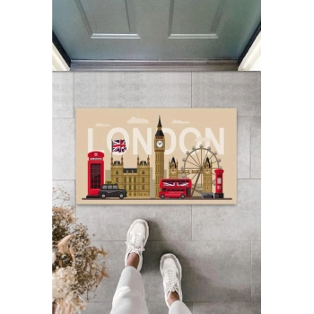 3D Baskı Özel Tasarım  Bej London Temalı  Paspas