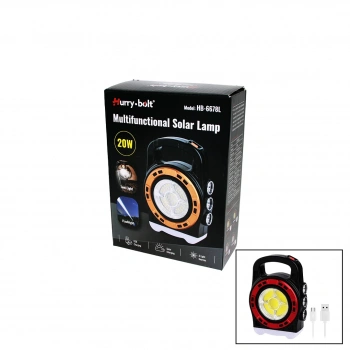 3IN1 20W SOLAR - USB ŞARJLI EL FENERİ - POWERBANK EL ÇANTASI MODELİ (4887)