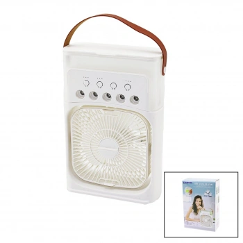 3İN1 HAVA NEMLENDİRME - FAN - GECE LAMBASI MASA ÜSTÜ BUZLU VANTİLATÖR 360 DERECE USB ŞARJ 3KADEME HIZ (4887)