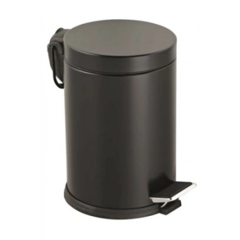 3LT SİYAH PEDALLI METAL ÇÖP KOVASI (4887)