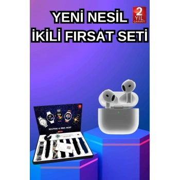 3.nesil Tws Bluetooth Kulaklık Bluetooth Bağlantılı Akıllı Saat Amoled Ekran Plastik Hasır Kordon