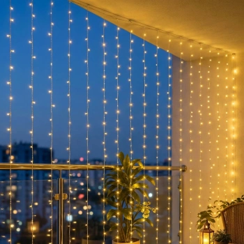 3x3 M Premium Perde LED - 8 Fonksiyonlu Su Geçirmez İç Dış Mekan Teras Dekor Işıkları