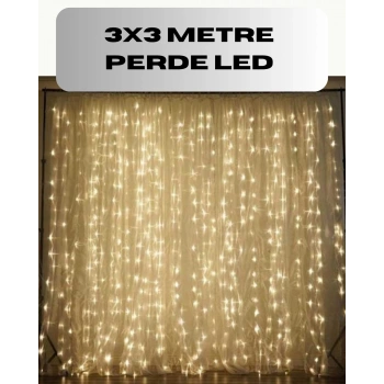 3x3 Perde Led Işık Şelale Model Özel Gün Dekoratif Aydınlatma