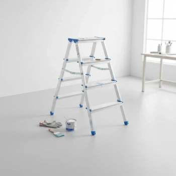 4+4 Çift Basamaklı Alüminyum Metal Merdiven