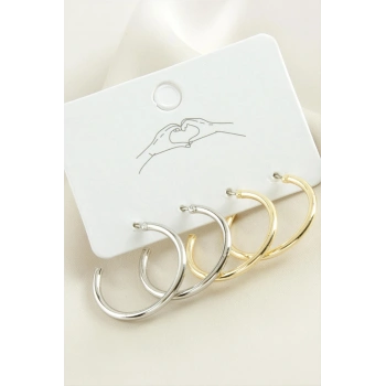 4 Adet Boru Halka Küpe