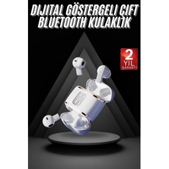 4 Adet Çift Kulaklık Dijital Göstergeli Yüksek Ses Kaliteli Bluetooth Kulaklık