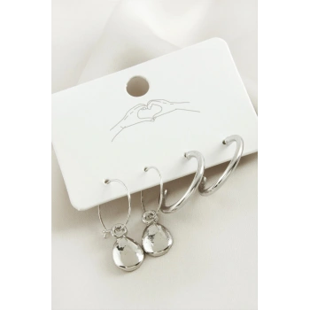 4 Adet Damla Halka Küpe