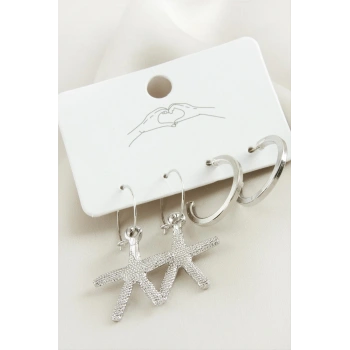 4 Adet Deniz Yıldızı Halka Küpe