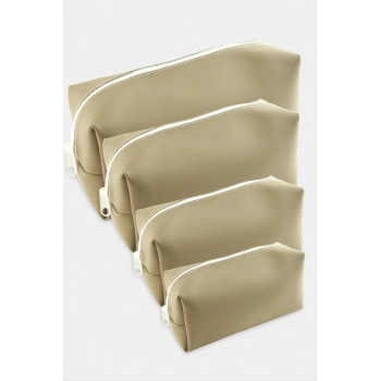 4 Adet El Tutmalı Makyaj Çantası